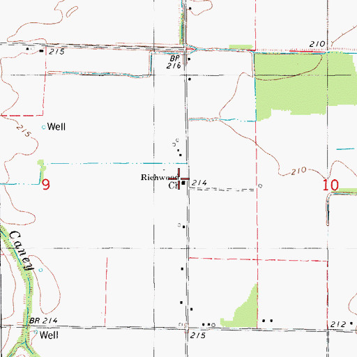 Topographic Map of Richwood Church, AR