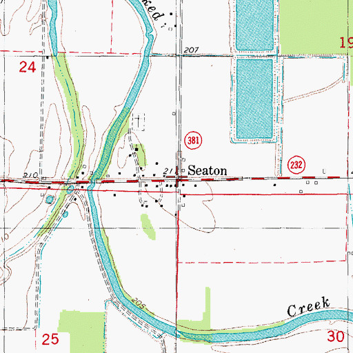 Topographic Map of Seaton, AR