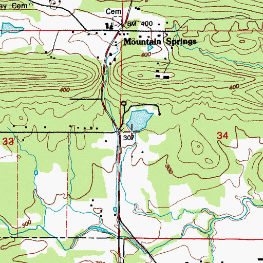 Topographic Map of Ridgecrest, AR