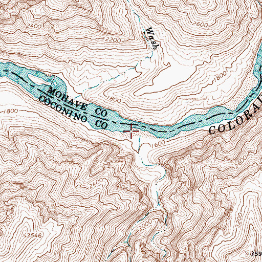 Topographic Map of Hundred and Ninetythree Mile Creek, AZ
