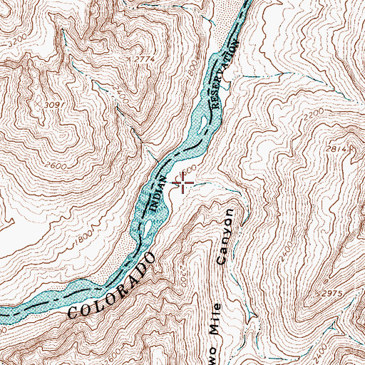 Topographic Map of Hundred and Ninetytwo Mile Canyon, AZ