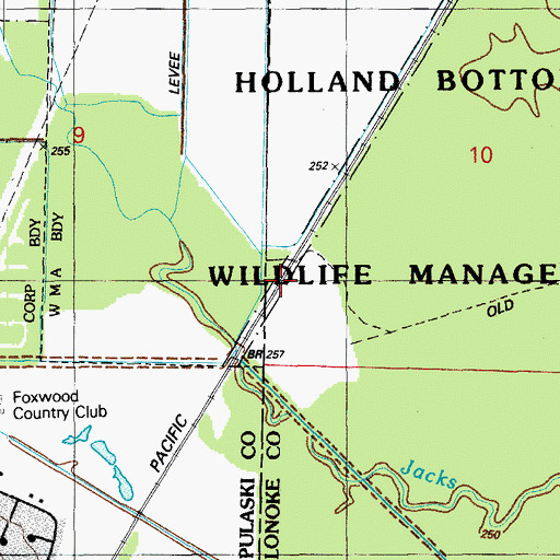 Topographic Map of Camilla (historical), AR