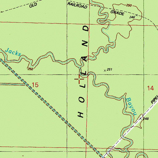 Topographic Map of Holland Bottoms, AR