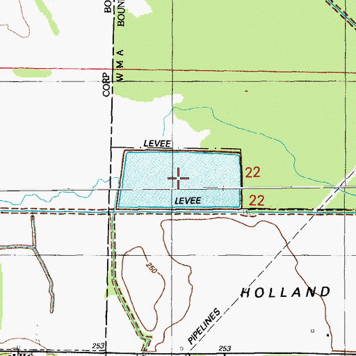 Topographic Map of Ash Slough, AR
