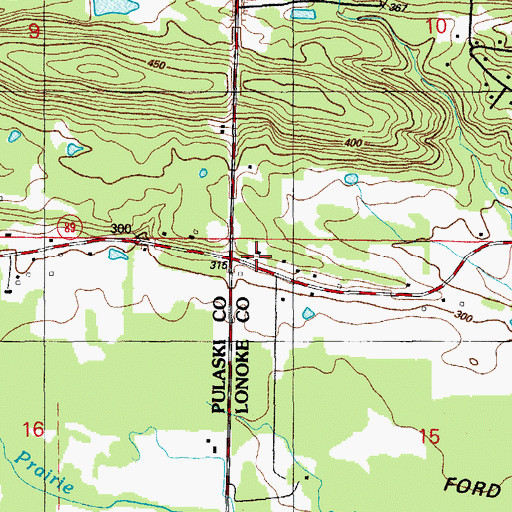 Topographic Map of Pleasant Valley Church (historical), AR