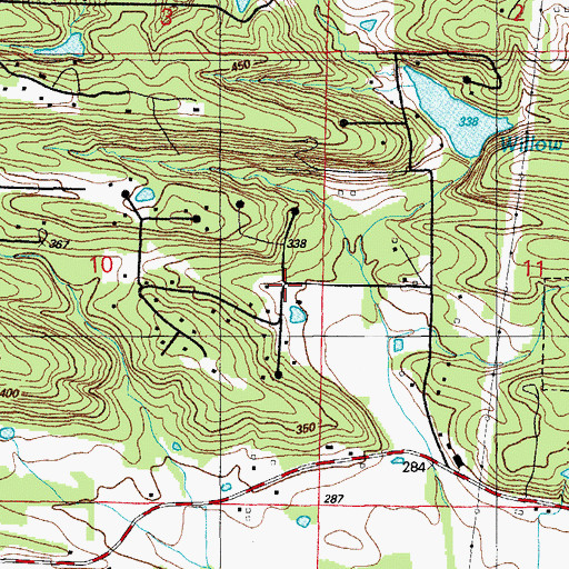 Topographic Map of Deer Creek Subdivision, AR