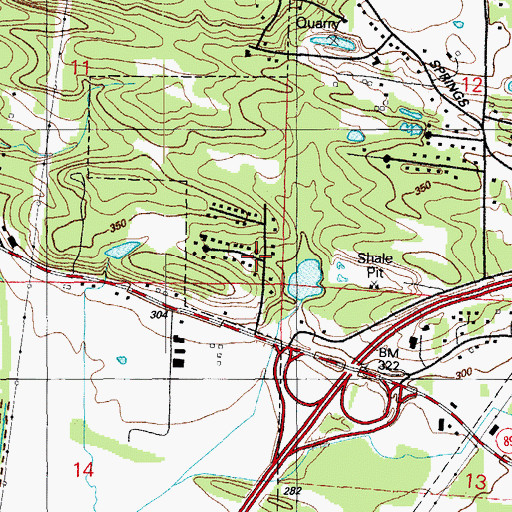 Topographic Map of Sunland Estates, AR