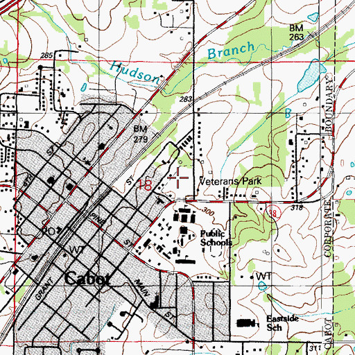 Topographic Map of Veterans Park, AR