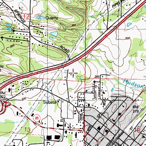Topographic Map of Glenwood Estates, AR