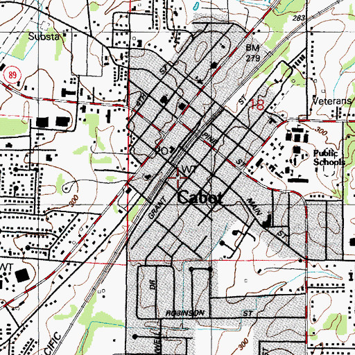 Topographic Map of Fire Station Number 2, AR