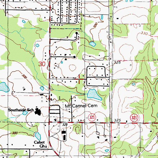 Topographic Map of Country Club Addition, AR