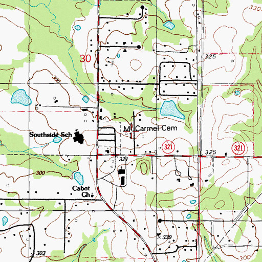 Topographic Map of Castle Heights, AR