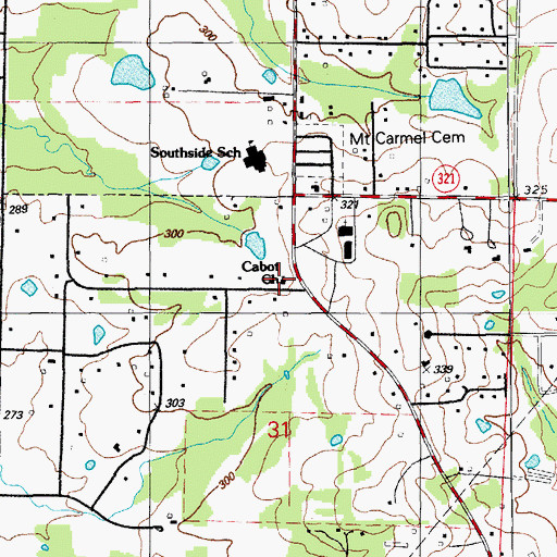 Topographic Map of Cabot Church, AR