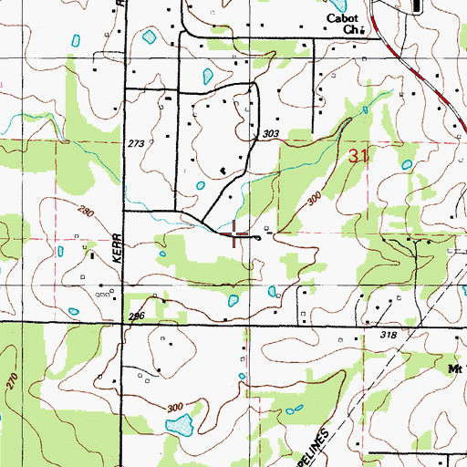 Topographic Map of Waymack Addition, AR
