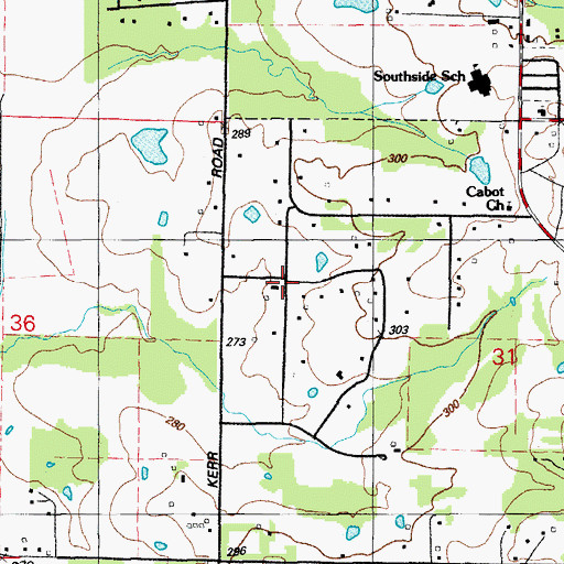 Topographic Map of Candlewood Estates, AR