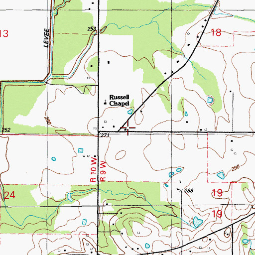 Topographic Map of Russell School (historical), AR