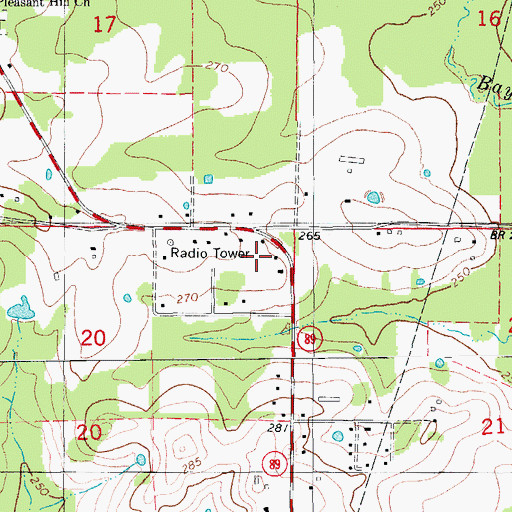 Topographic Map of Tower Hill Addition, AR