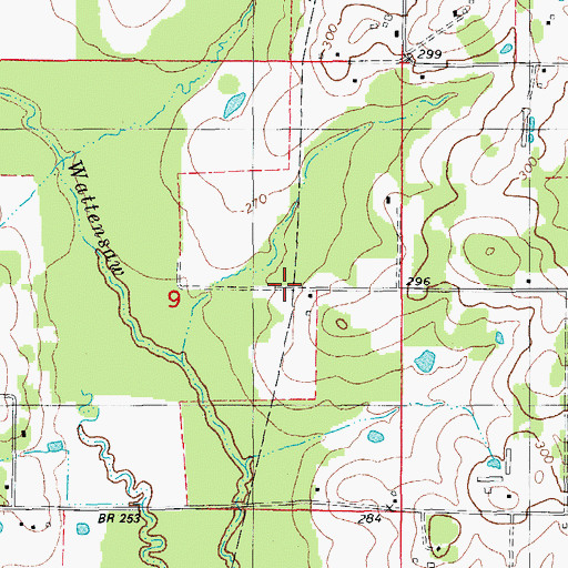 Topographic Map of Hidden Oaks, AR