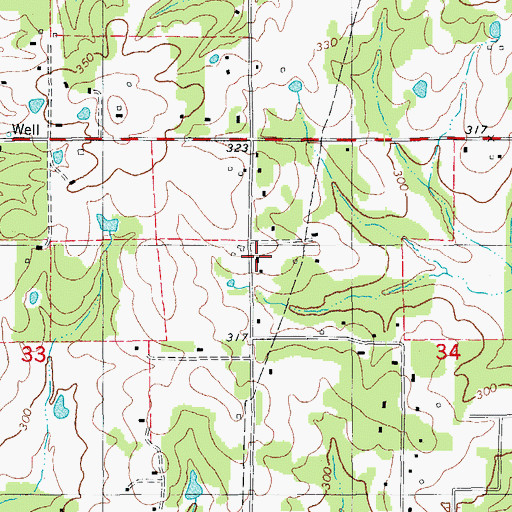 Topographic Map of Cedar Hills Estates, AR