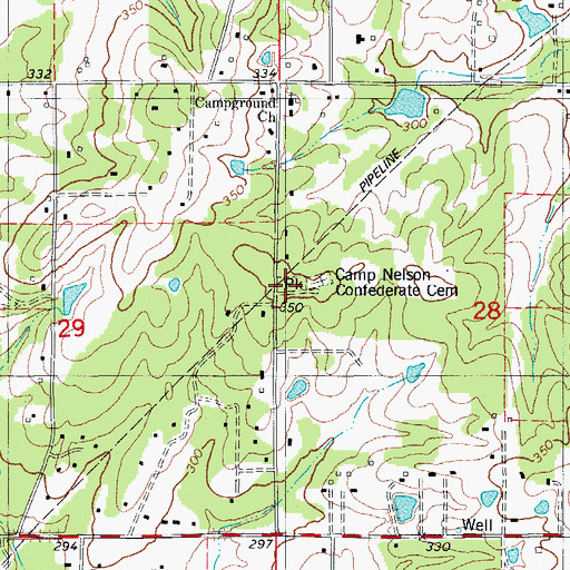 Topographic Map of Anthony Schmidt Memorial County Park, AR