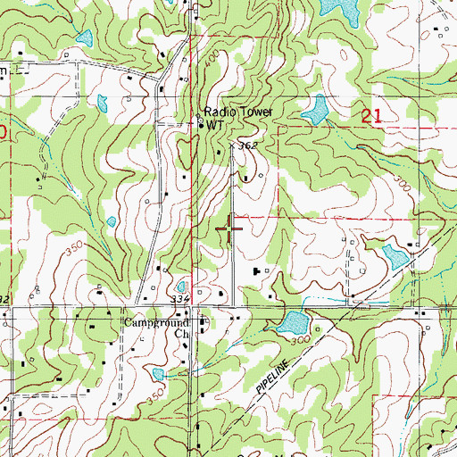 Topographic Map of Confederate Place, AR