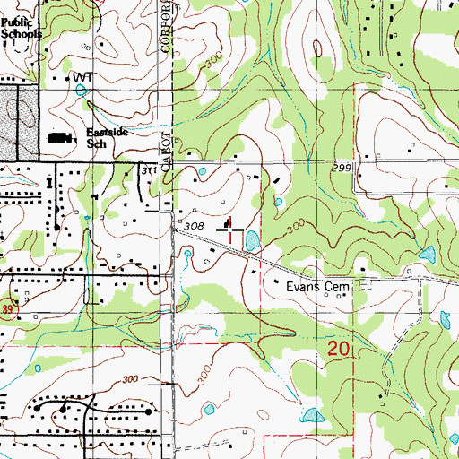 Topographic Map of Talbot Addition, AR