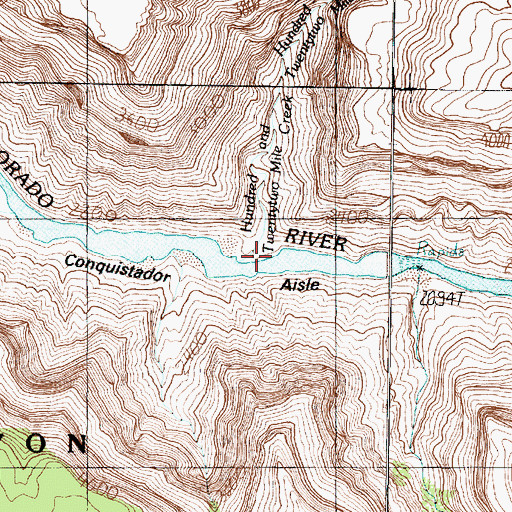Topographic Map of Hundred and Twentytwo Mile Creek, AZ