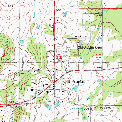 Topographic Map of Sweetwater Estates, AR