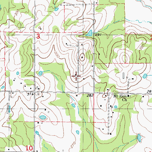 Topographic Map of Pine Hill Estates, AR