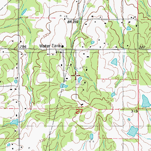 Topographic Map of Fulmer Field Estates, AR