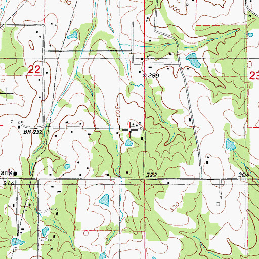 Topographic Map of Shadow Oaks Addition, AR