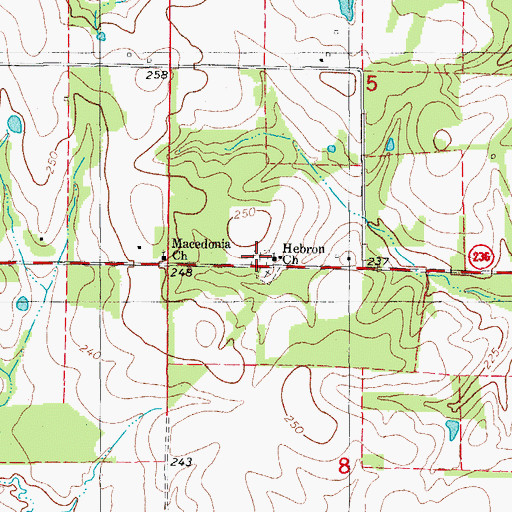 Topographic Map of Hebron Cemetery, AR