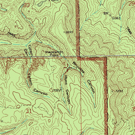 Topographic Map of Hunt Canyon, AZ