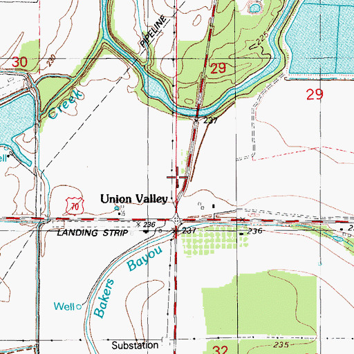 Topographic Map of Union Valley School (historical), AR