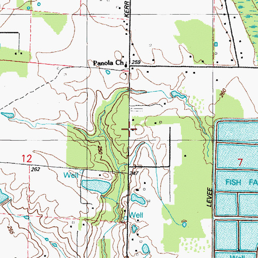 Topographic Map of Pleasant Hill Church (historical), AR