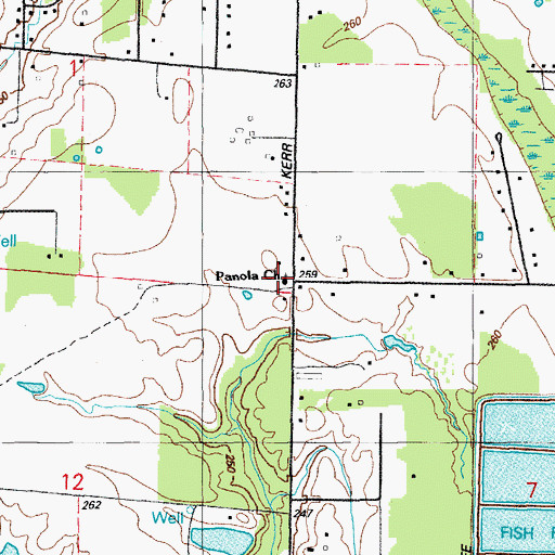 Topographic Map of Panola School (historical), AR