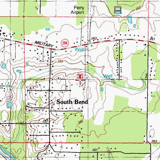 Topographic Map of South Bend School (historical), AR