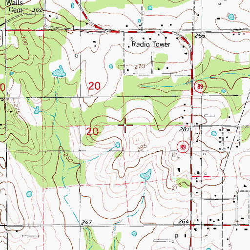 Topographic Map of Brewer School (historical), AR