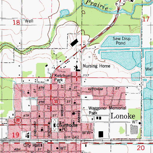Topographic Map of Rainbow Shopping Center, AR