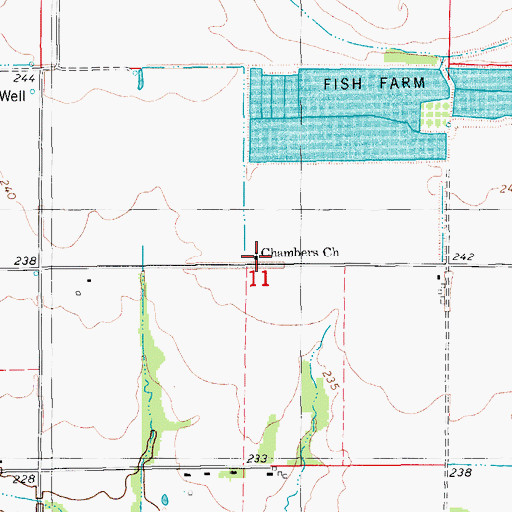 Topographic Map of Chambers School (historical), AR