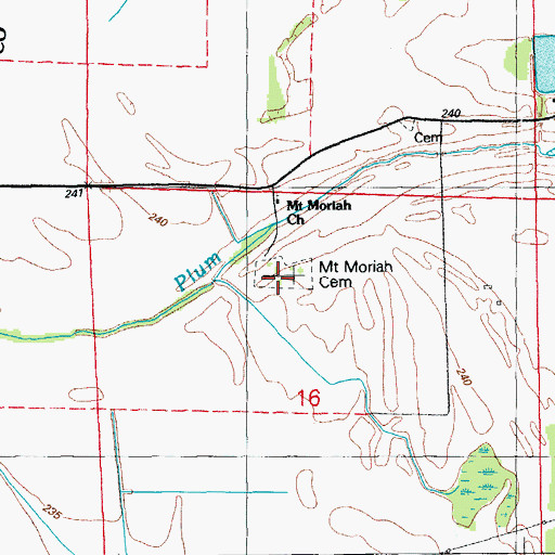Topographic Map of Mount Moriah Cemetery, AR
