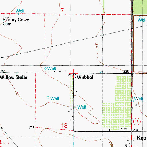 Topographic Map of Wabbel, AR