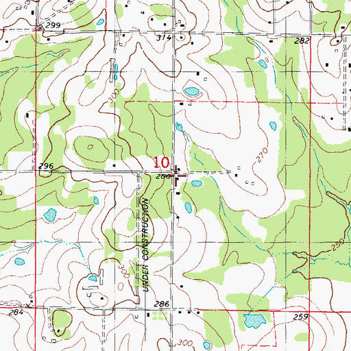 Topographic Map of Center Point School (historical), AR