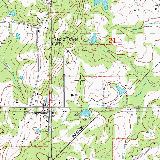 Topographic Map of Campground School (historical), AR