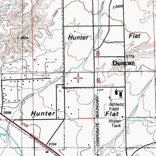 Topographic Map of Hunter Flat, AZ