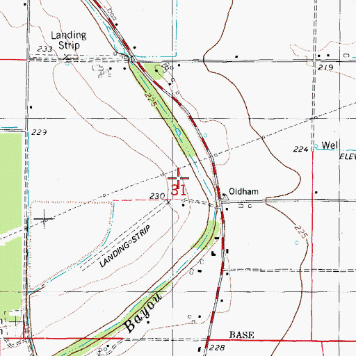 Topographic Map of Saint Johns Church (historical), AR
