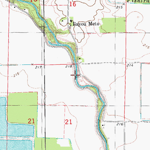 Topographic Map of James Bridge, AR