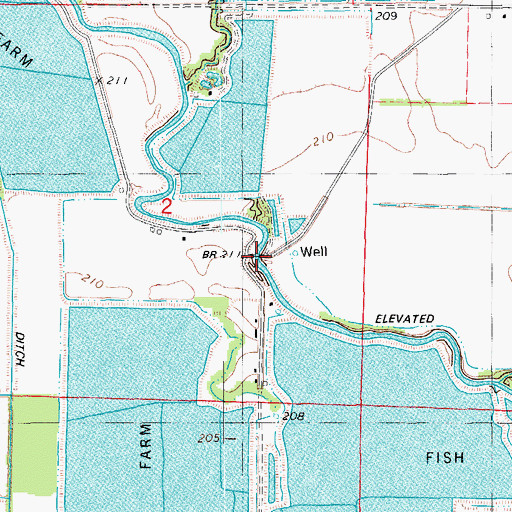 Topographic Map of Perry Bridge, AR