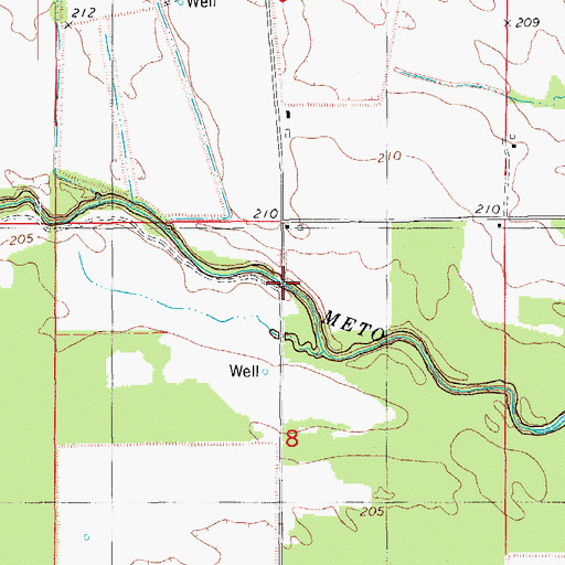 Topographic Map of Roe Bridge, AR
