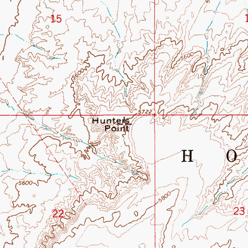 Topographic Map of Hunters Point, AZ